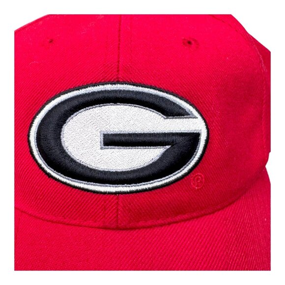 University Of Georgia Bulldogs Dawgs Red Wool Cap 7 1/4 By Top Of The World Vtg - Picture 7 of 8